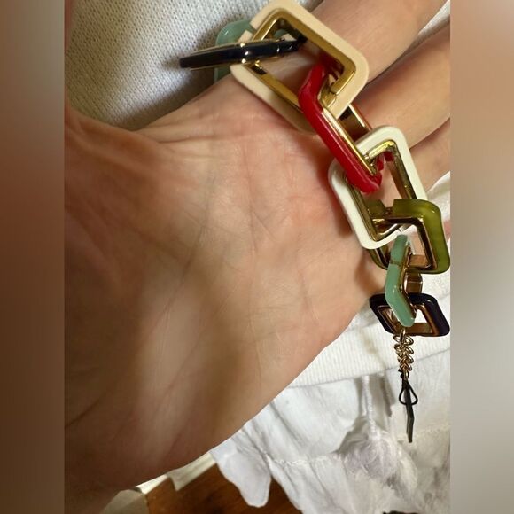 Fabulous Ann Taylor retro-style multi-colored geometric link bracelet NWT - Picture 7 of 8